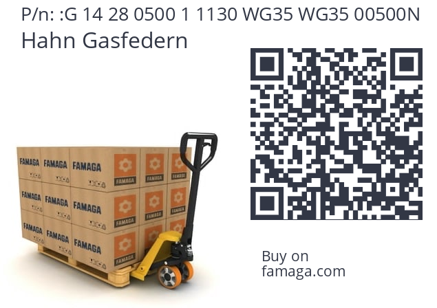   Hahn Gasfedern G 14 28 0500 1 1130 WG35 WG35 00500N
