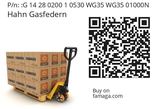   Hahn Gasfedern G 14 28 0200 1 0530 WG35 WG35 01000N