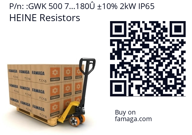   HEINE Resistors GWK 500 7...180Û ±10% 2kW IP65