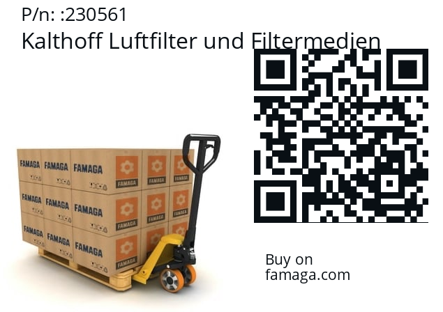   Kalthoff Luftfilter und Filtermedien 230561