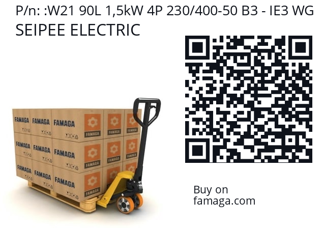   SEIPEE ELECTRIC W21 90L 1,5kW 4P 230/400-50 B3 - IE3 WG